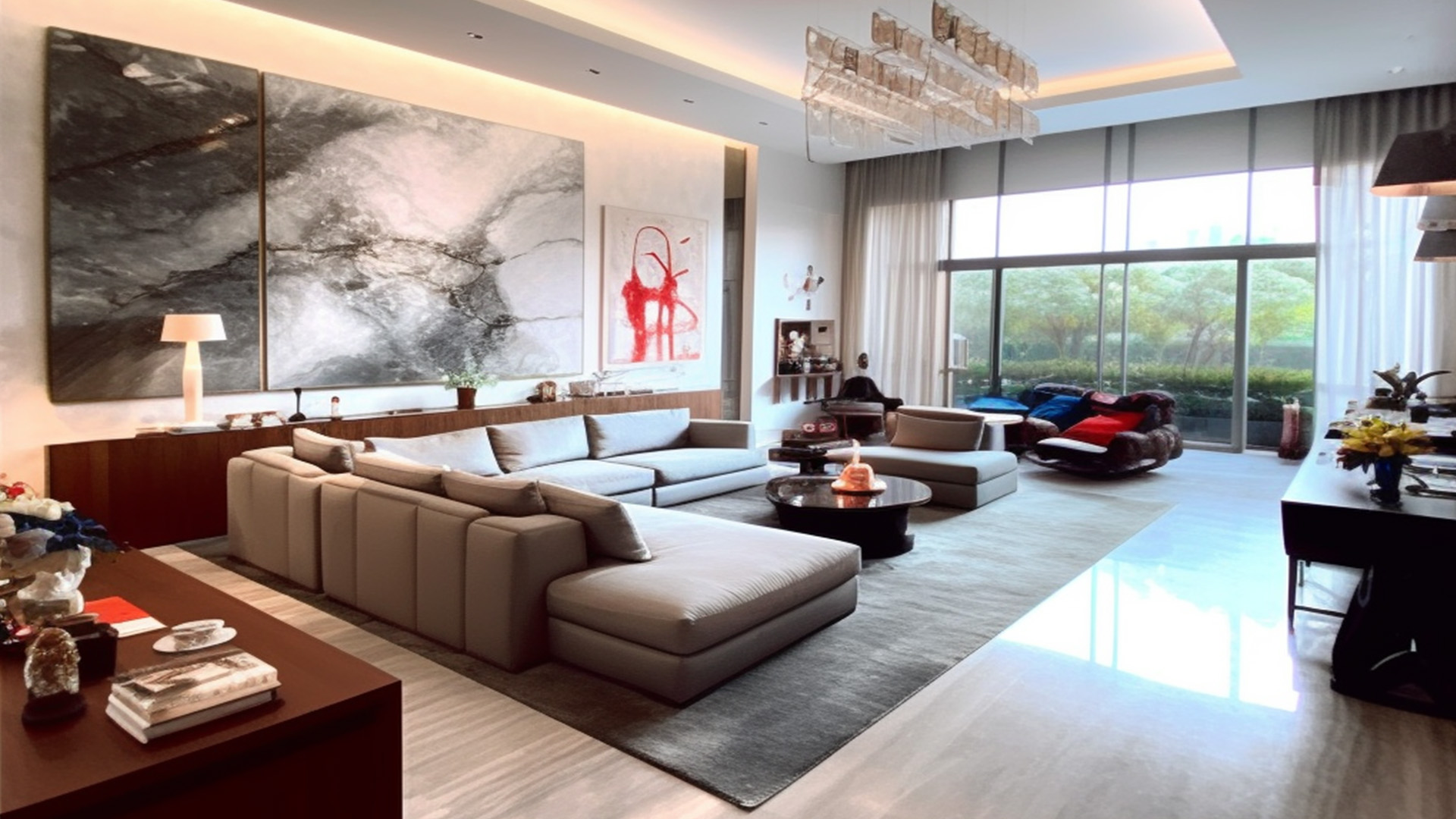 Beverly Hill Luxury Condominium Singapore living room rendering